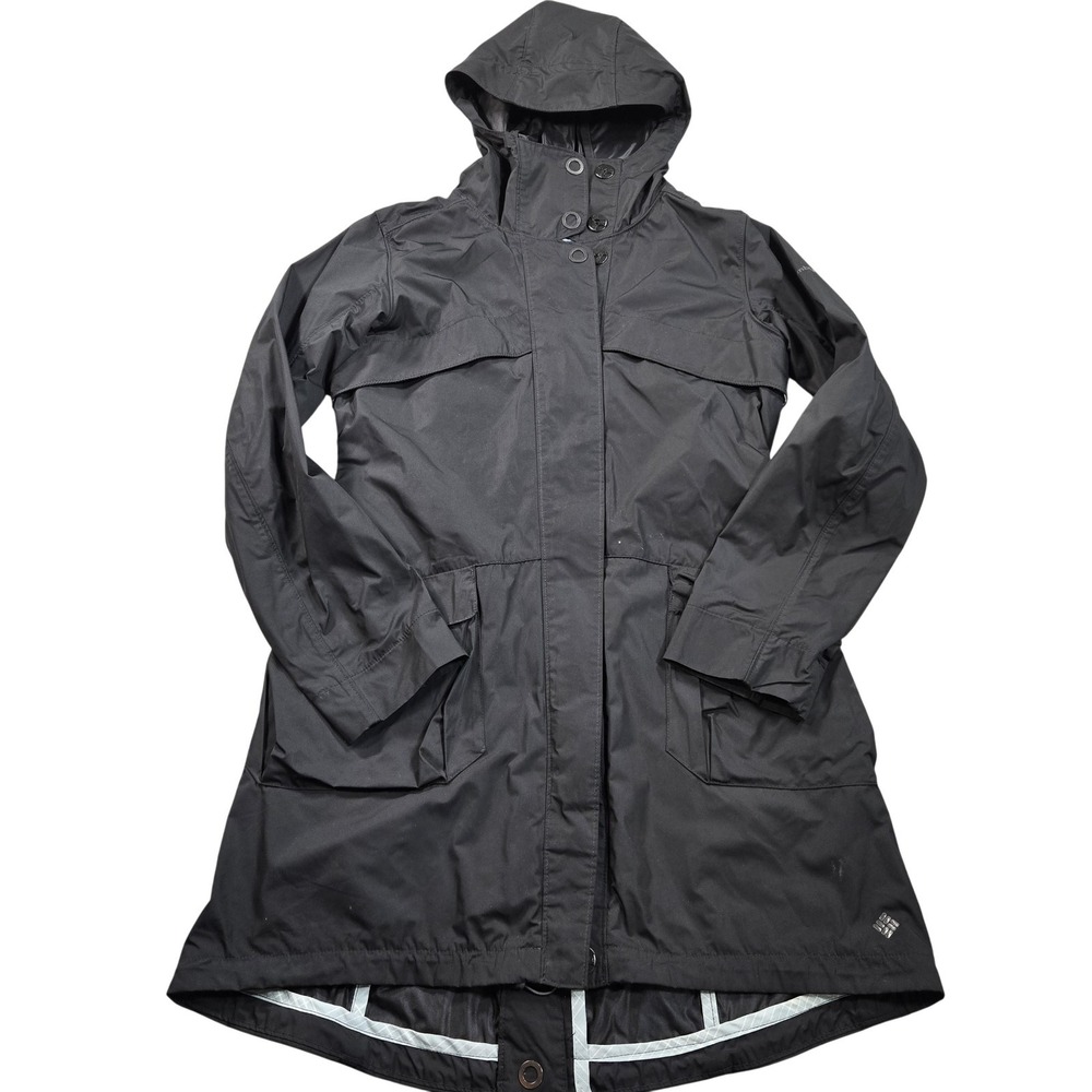 Columbia Coat Womens Small Black Omni-Shield Hooded Rain Full Zip Pockets Parka